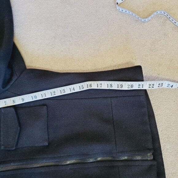 Andrew Marc Wool Mob Wife Zip Fur Collar Satin Lining Moto Bomber Jacket S - Picture 5 of 6